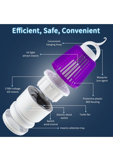 Ruicoo "güçlü Uv Işık Ve 1700v Elektrikli Sinek Ve Böcek Yakalama Cihazı - İç Ve Dış Mekan Kullanımı"