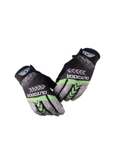 Xbyc Outdoor Mtb Mevsimlik Tam Parmak Bisiklet Eldiveni Large Eldiven Yeşil