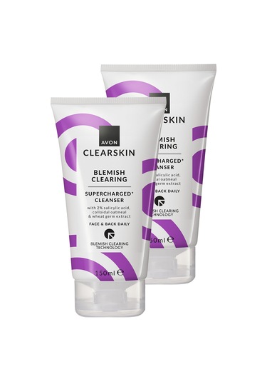 Avon Clearskin Supercharged Lekeler İçin Yüz Temizleyici 2 x 150 ML