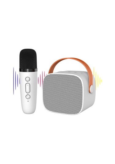 Reedark P2 Modeli Bluetooth Hoparlör - Tek Mikrofonlu Kablosuz Müzik Ve Kırtasiye Sistemi Beyaz