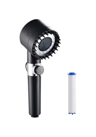 Qianfan Masajlı Filtreli 3 Fonksiyonlu Siyah El Duşu, Siyah