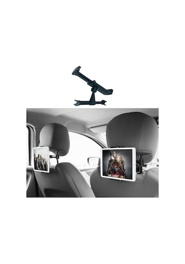 Oto Koltuk Arkası Telefon Tablet Tutucu Ayarlanabilir 360 Derece Dönebilen Pratik Stand