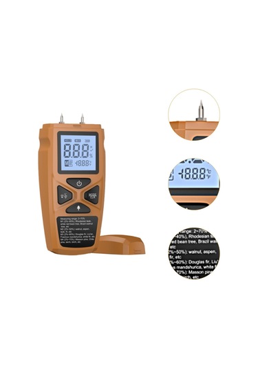 Suntek Ahşap Nem Ölçer Taşınabilir Test Aracı Odun Sarı