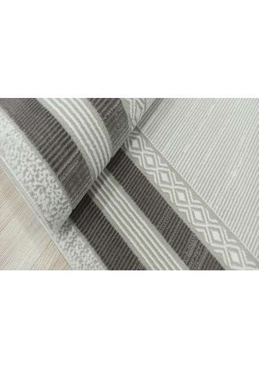 Pera Gri Kadifemsi Yüzey Polyester Halı 30219 Gri E
