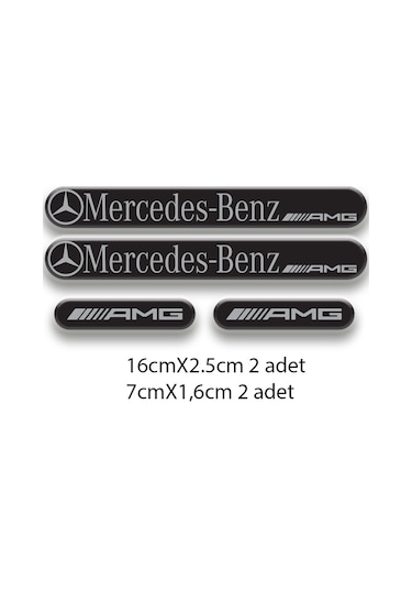 Otomobil Stıcker Seti Mercedes 3d Damla 4'lü 1 Nötr