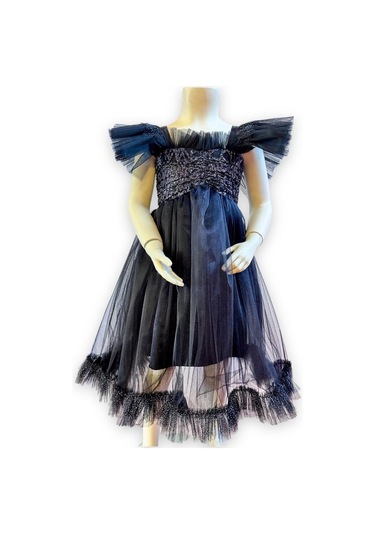 Kız Çocuk Uzun Abiye Elbise-12088-siyah Siyah