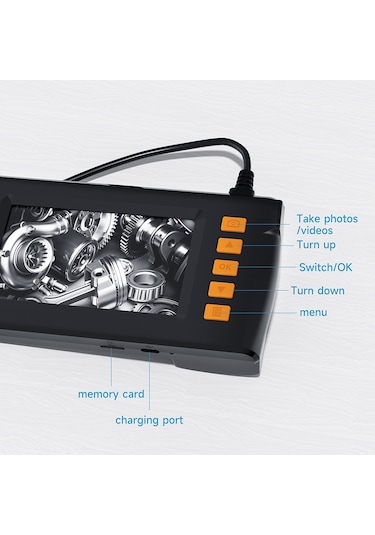 Geeksen Hd 1080p Endoskop Kamera 4.3'' Lcd 8 Led Ip67 Su Geçirmez 5m Sert Kablo