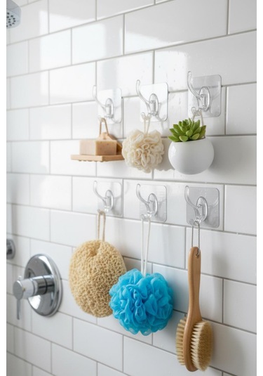 6 Lı Metalize Sarı Gümüş Askı Seti Şeffaf Beyaz