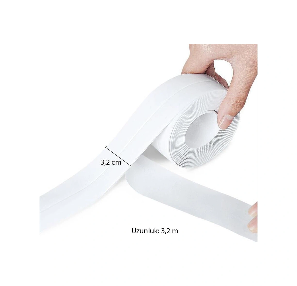 Mutfak Lavabo Klozet Duvar Duşakabin Derz Dolgu Fayans Kapatıcı 1,5 Mt Su Sızdırmaz Geçirmez Bant