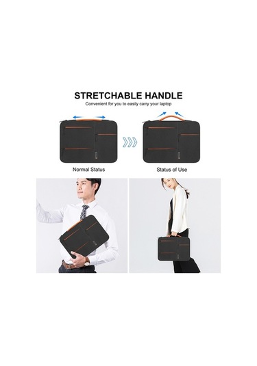 Fastbuy 13 Polyester Bilgisayar Kılıfı, Su Geçirmez, Yumuşak Kadife İç, Macbook Air M3/m2/surface 5/4/xps 15 Plus İçin, Siyah