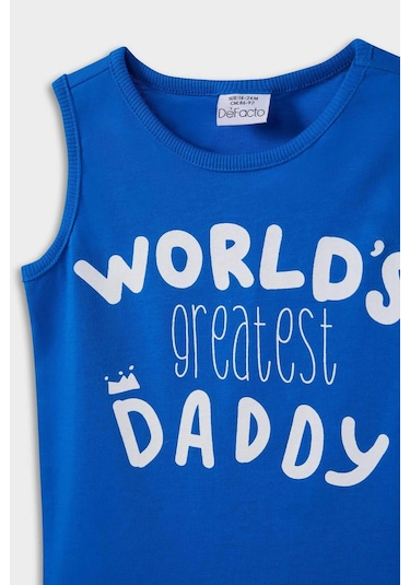 Defacto Erkek Bebek Bisiklet Yaka Baskılı 2li Atlet E1267a525hsbe103 Mavi