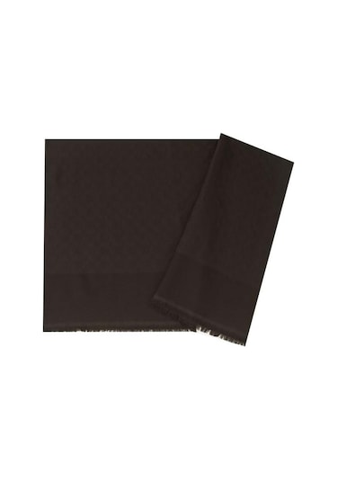 Aker Elegance Monogram Polyester Şal - 1090100 Siyah