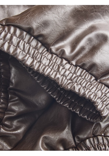 Kadin Suni Deri Parlak Ceket - Jody - 12286416 Seal Brown