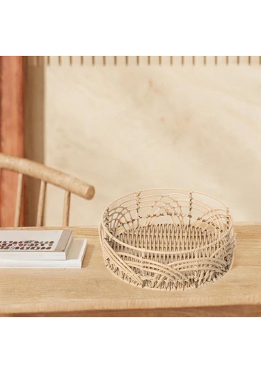 Suntek El Dokuma Rattan Sepet Çeşitli Eşyalar Meyve Ekmek S Kahverengi