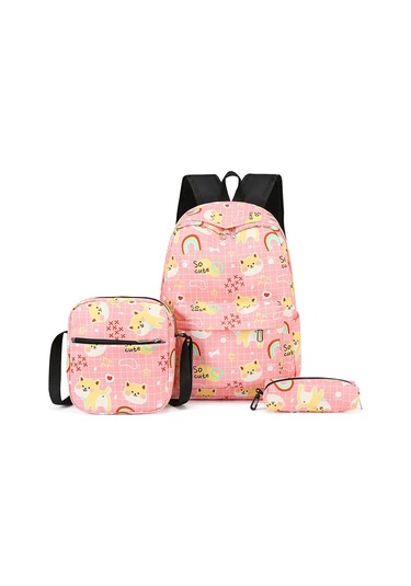 Vktech 3'lü Genç Okul Sırt Çantası Seti - Ayarlanabilir Kayışlı, Su Geçirmez Moda Çocuk Çantasıkırmızı Kirmizi