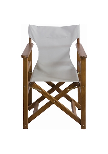 Bahçeme Yönetmen Katlanır Ahşap Bahçe Balkon Sandalyesi - Gri R Gri