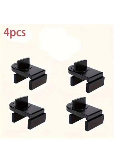 Willowhaven Siyah 4 Parça Ağır Hizmet Tipi Alüminyum Sürgülü Kapı Ve Pencere Güvenlik Kilitleri