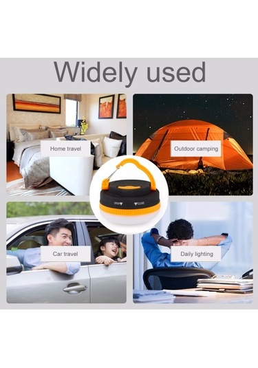 Sones Çok Fonksiyonlu Taşınabilir Açık Kamp Acil Durum Işıkları Led El Feneri Fener Meşale Çadır Lambası Siyah - Turuncu