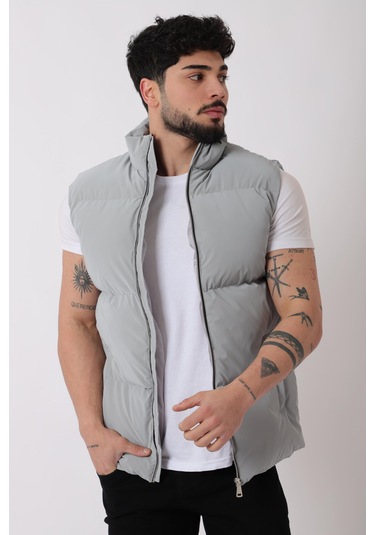 Dik Yaka Demir Fermuarlı Nova Yelek Vks 60325 Siyah