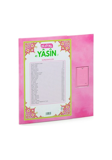 Çocuklar İçin Sure Dua Öğreten Cihaz Sesli Yasini Şerif Kitabı Pembe