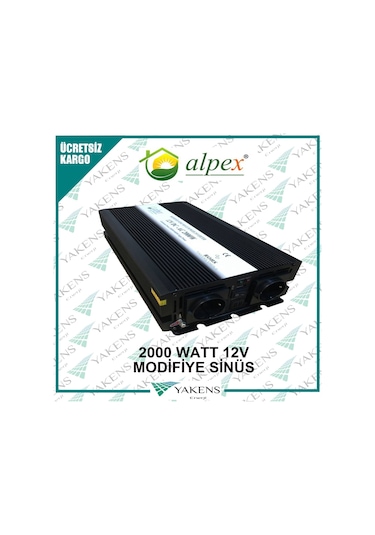 2000 Watt 12 Volt Modifiye Sinüs İnverter Alpex