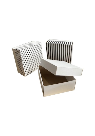 20X20X9 Cm Kapaklı Beyaz Kutu,E Ticaret Kargo Kutusu