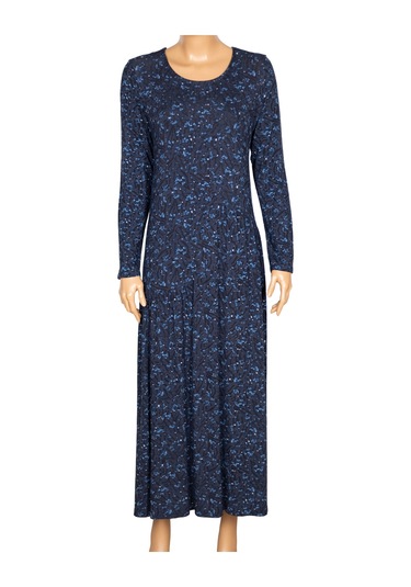 Barem Kadın Funda Belden Basene Büzgülü Penye Lacivert Elbise D57 Lacivert