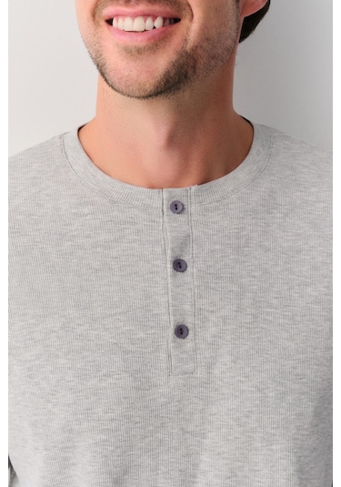 Suwen Alex Erkek Pijama Takımı Sh26307660959 Gri Ekoseli