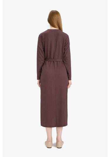 Defacto Regular Fit Bisiklet Yaka Bağlamalı Uzun Kollu Maxi Elbise D9063ax25spbn277 Kahve Defacto Regular Fit Bisiklet Yaka Bağlamalı Uzun Kollu Maxi Elbise D9063ax25spbn277 Kahve