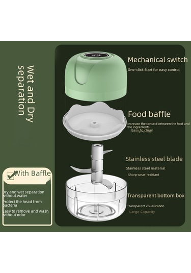 Teltree Mini Sürekli Akıllı Zeytinyağlı Sarımsak Dilimleyici - 100ml 4 Bıçaklı, Kablosuz, Mutfak Aleti, Ticari Ve Ev Kullanıma Uygun Diğer