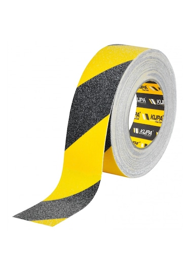 Kupa Sarı-siyah Renkli Kaydırmaz Bant 5 Cm X 15 Metre 1 Adet