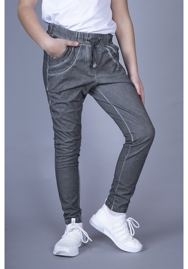 Toontoy Kız Çocuk Pantolon Görünümlü Eşofman Alt Füme