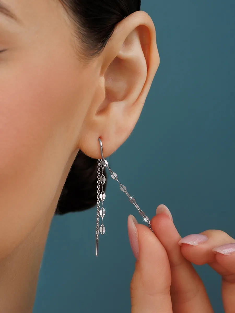 Veronika Jewelry Factory Gümüş 925 Küpe Geçişli Sarkıtlar Halkaları 439430619 Diğer