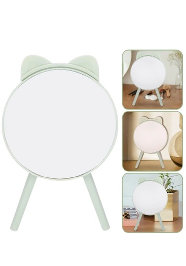 Gaman Masaüstü Dekoratif Sevimli Taraklı Makyaj Aynası Su Yeşili