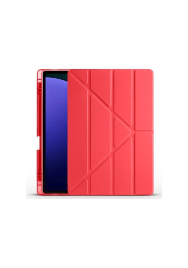 Samsung Galaxy Uyumlu Tab S9 Fe Plus Sm-x610 Kılıf Kalem Bölmeli Silikon Smart Cover Tablet Kılıfı