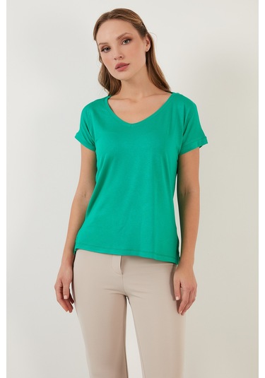 Lela V Yaka Rahat Kesim Yırtmaçlı Bayan Bluz 5862000 Benetton