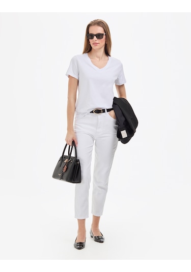 Pierre Cardin Kadın Beyaz Tişört Basic 50326875-vr013