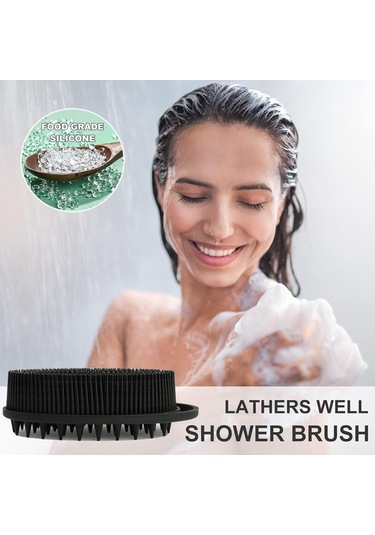 Ximistore9 Silikon Gövde Aşınmazlık Ve Saç Derisi Bakımı Fırçası - İki Yönlü Tasarım, Cinsiyet Ve Evcil Hayvan Uyumlu, Şampuan Uygulama Fonksiyonu Siyah