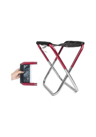 Bloomnest Taşınabilir Katlanır Kamp Sandalyesi - Oxford Kumaş - Ultra Hafif Balıkçılık Koltuk - Açık Hava Kırmızı Kırmızı