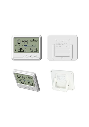 Xiyyadms Beyaz Usb Şarjlı Ev İçi Dijital Sicaklık Nem Ölçer - Lcd Ekran, Işık, Hatırlama, Takvim, Alarm, Duvar/tablo Tipi