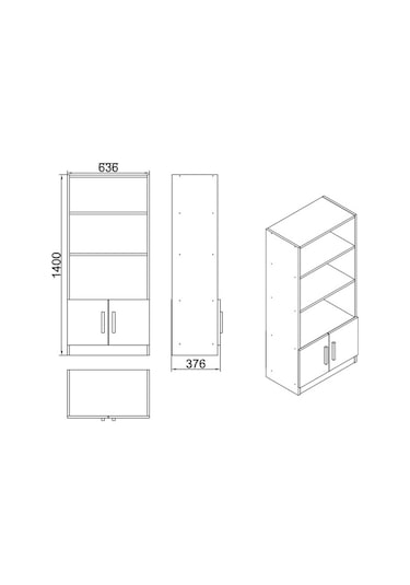 Robinhome Robin Home Verona D Ofis Kitaplık Meşe - Siyah