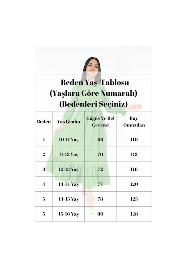 Kiz Cocuk Uzun Elbise Aerobin Keten Kumaş Tesettüre Uygun Uzun Boydan Elbise Erik Yeşili