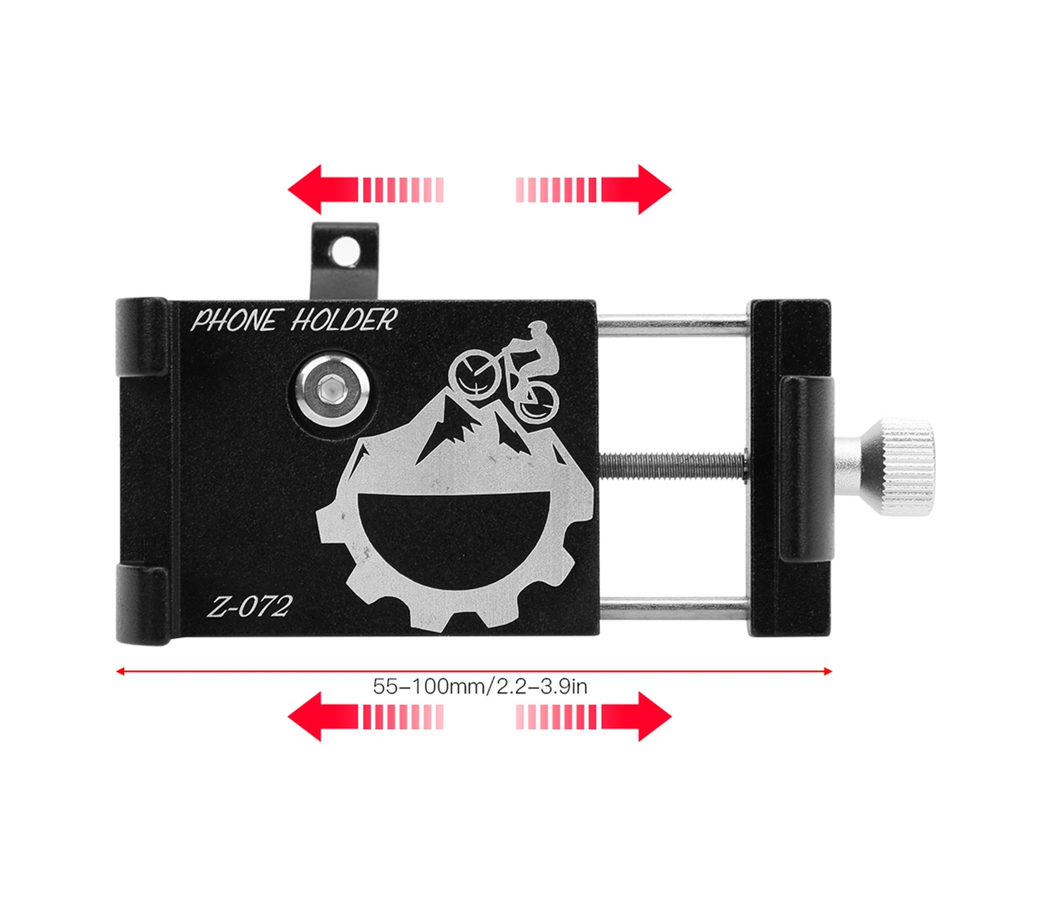 Vkemall Alüminyum Alüminyum Bisiklet Telefon Tutucusu, Motor, Elektrikli Scooter İçin Üç Tırnaklı Gravite Tasarımı, 55-100mm Telefonlar Ve 22.2-31.8mm Saplar İçin Uyumlu, Siyah Siyah