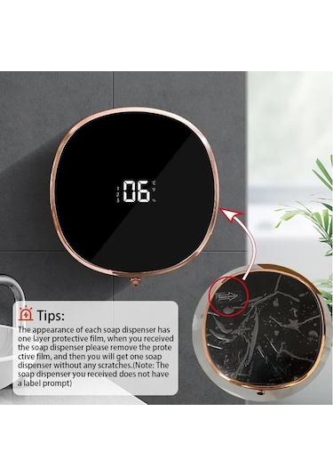 Siyah-akıllı Sabunluk 280ml Fotoselli Hareket Sensörü Yıkama El Cihazı 1200mah Duvara Monte Sıvı Sabunluk