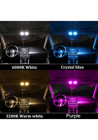 Bmtxms Canbus Led Iç Işık Kiti Volkswagen Vw Polo 6r 6c 9n 9n3 6n 6n1 Purple 6r 6c 8p 1 Piece Set