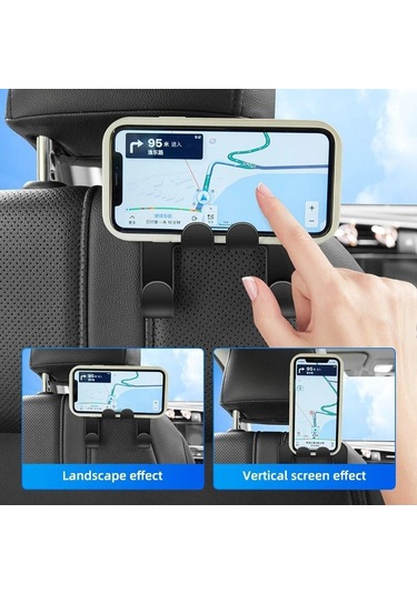 jmsstore Araba Koltuğu Kafalık Kanca Askı Depolama Organizatör Siyah