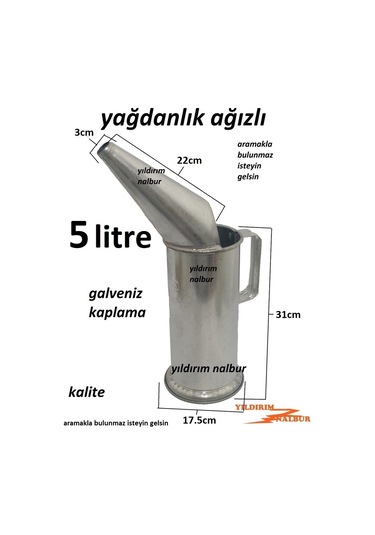 Yağdanlık 5 Litrelik Ağızlı Ağızlı Yağlık 5lik Galveniz Hunili Öl
