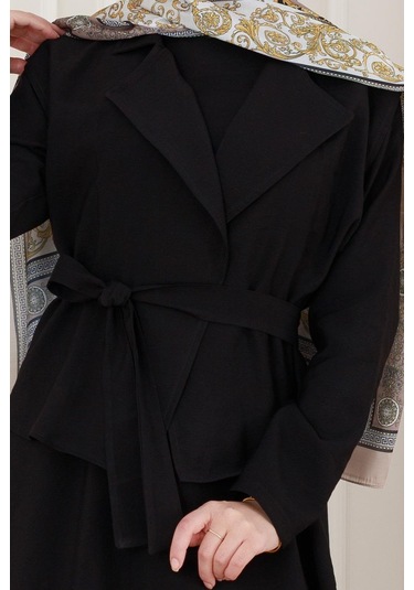 Tensel Yelekli Asel Elbise-siyah-5041 Siyah