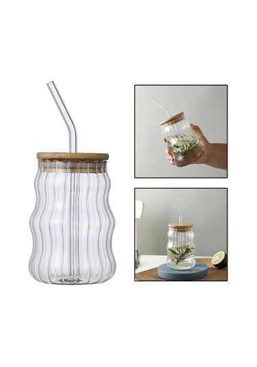 Suntek Milkshake Beer Için Cam Kavanoz Drinkware Temizle A A