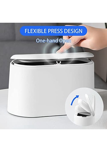 Pazly--açılır Kapaklı Masaüstü Çöp Kovası, Mini Çöp Kovası, Kompakt Tasarım Mini Kozmetik Kovası, Plastik Masa Üstü Çöp Kovası